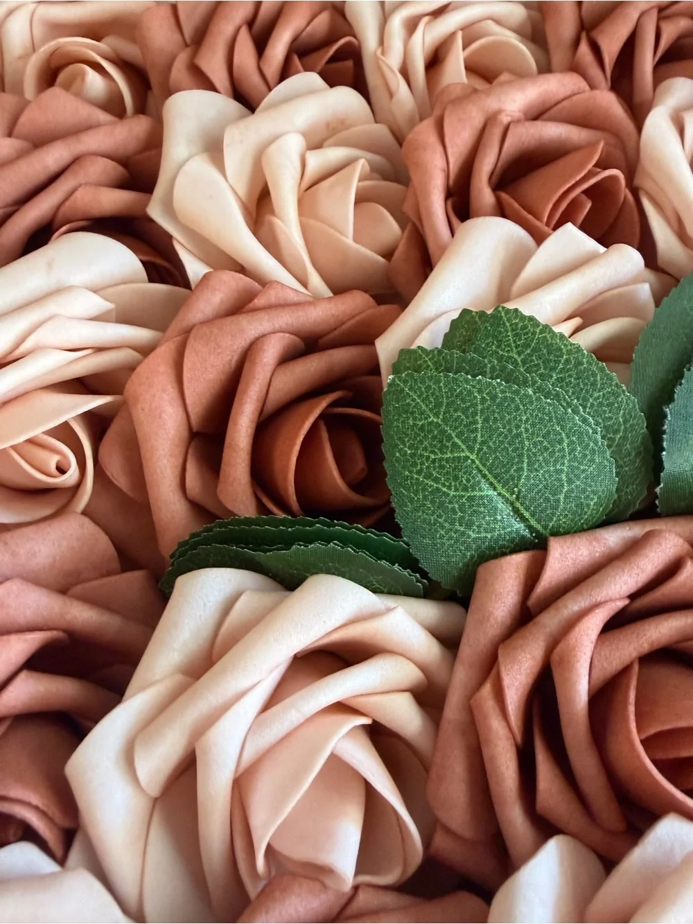 25 each Blush and Rose Gold Artificial Roses New in Box Fancy Elegant Flowers